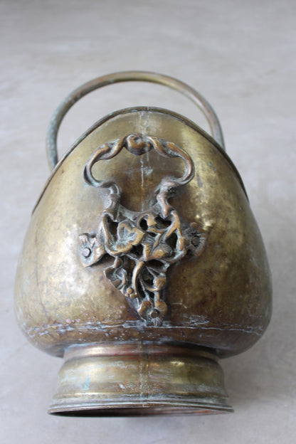 Antique Brass Coal Scuttle - Kernow Furniture