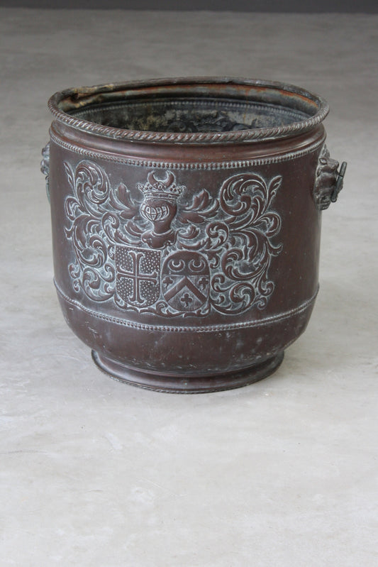 Vintage Brass Log Bin - Kernow Furniture