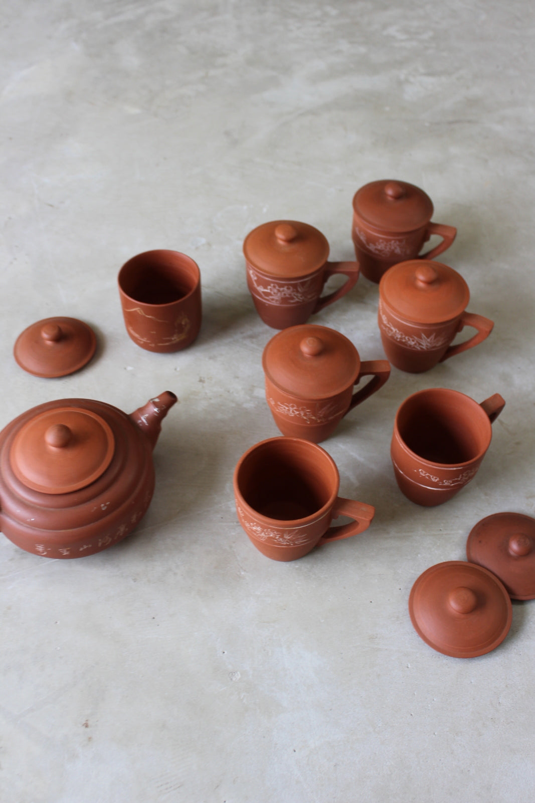 Oriental Terracotta Tea Set - Kernow Furniture