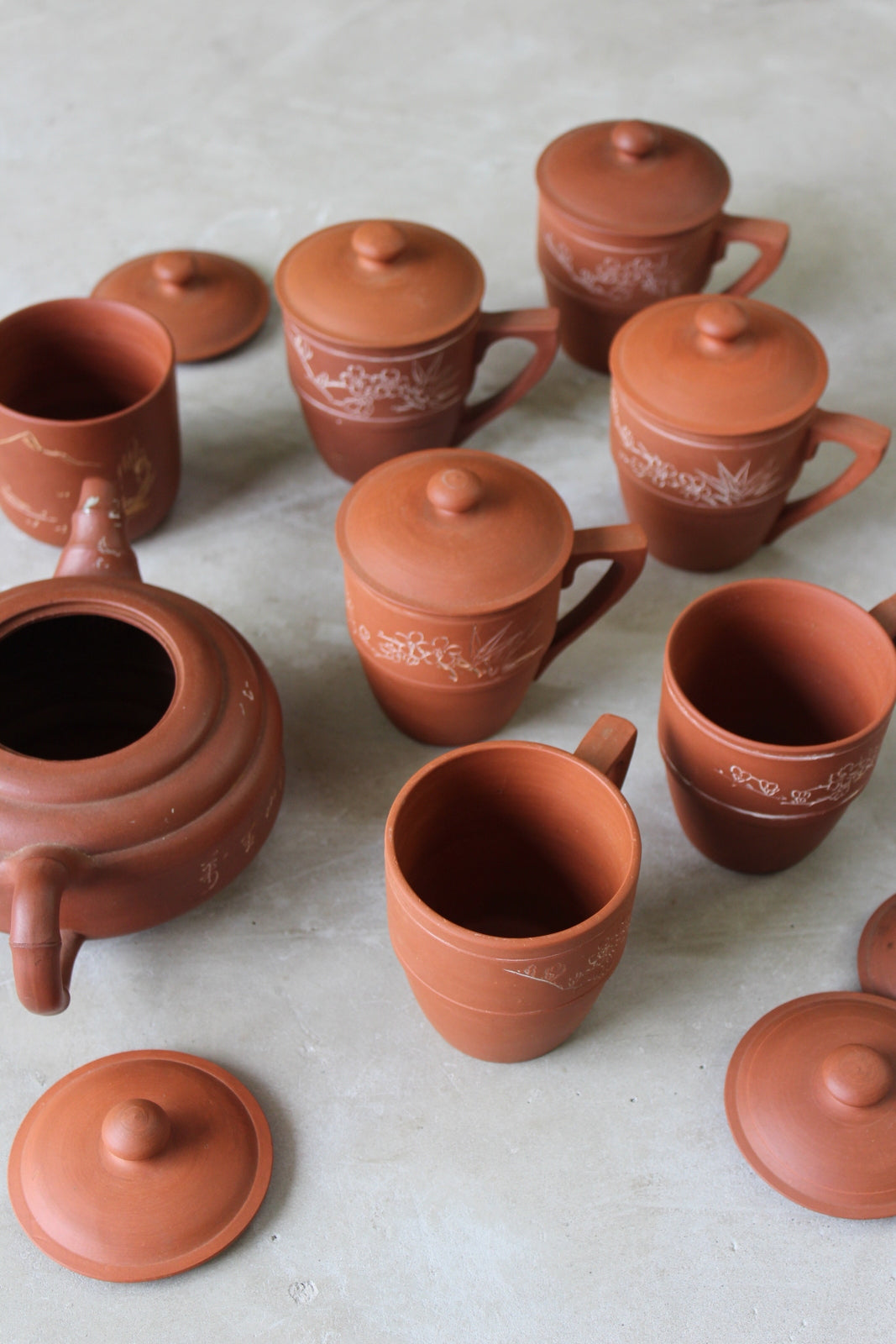 Oriental Terracotta Tea Set - Kernow Furniture