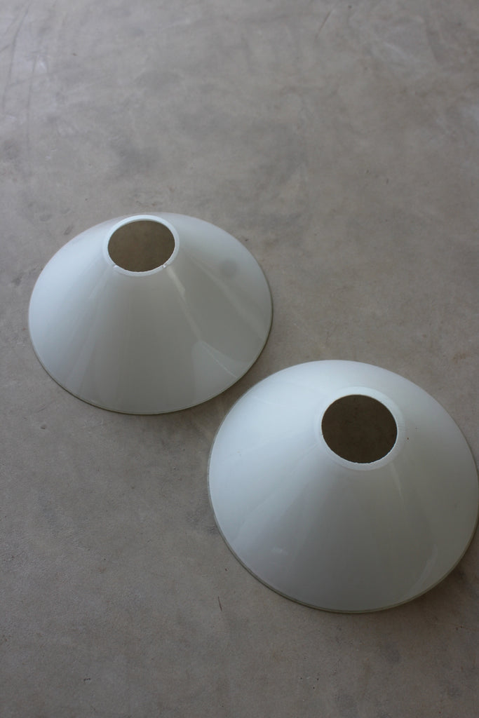 Pair White Glass Wall Sconce Lamp Shades - Kernow Furniture