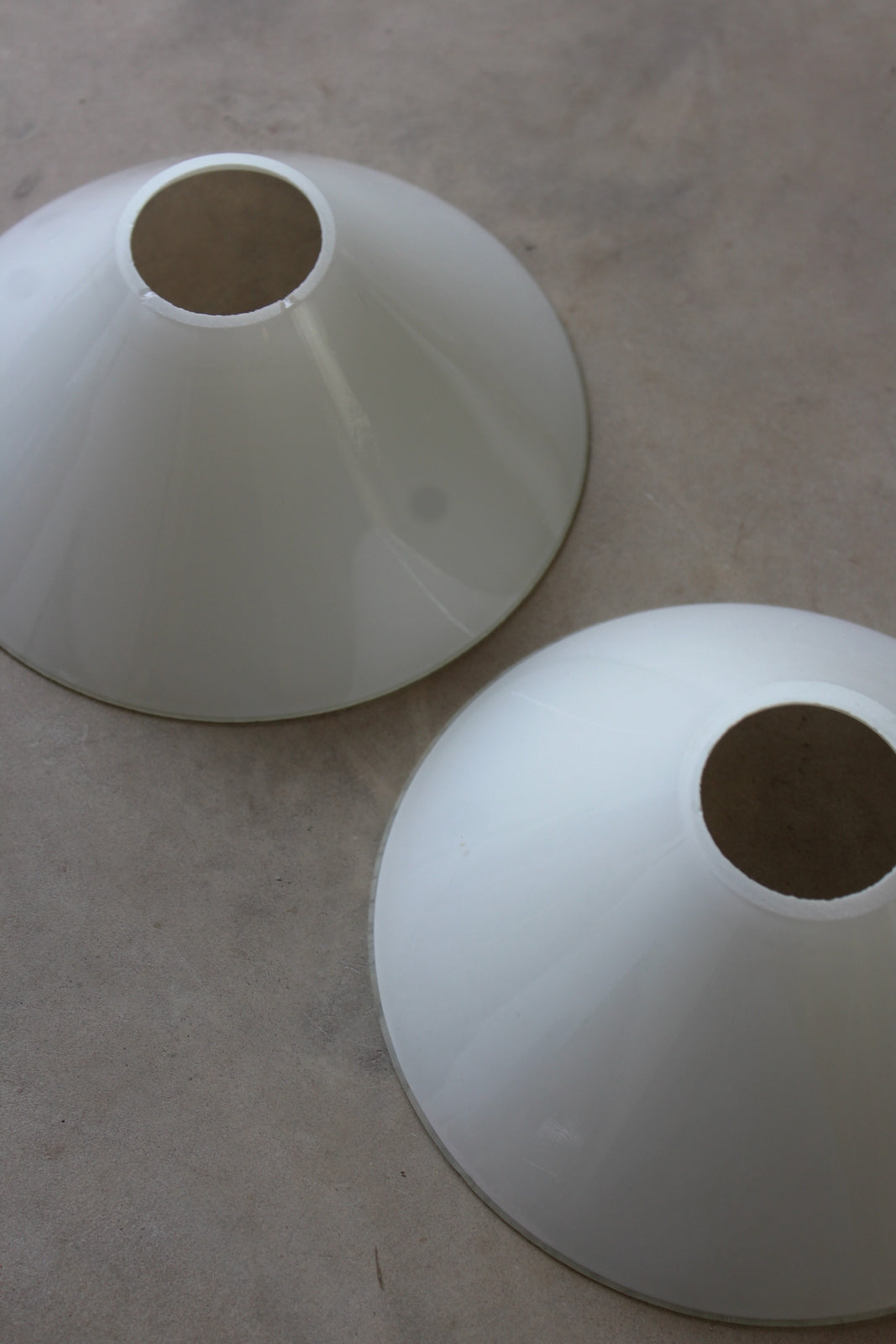 Pair White Glass Wall Sconce Lamp Shades - Kernow Furniture