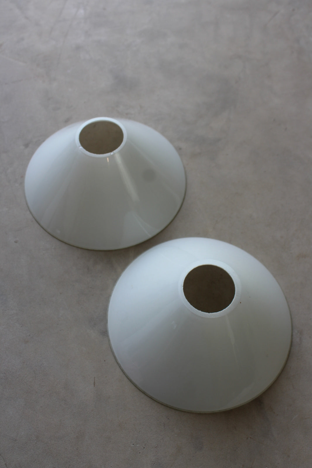 Pair White Glass Wall Sconce Lamp Shades - Kernow Furniture