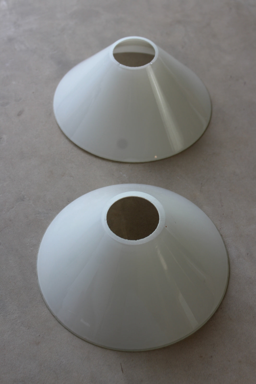 Pair White Glass Wall Sconce Lamp Shades - Kernow Furniture