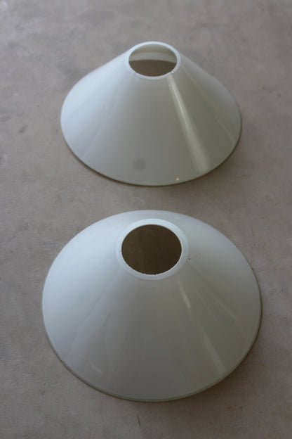 Pair White Glass Wall Sconce Lamp Shades - Kernow Furniture