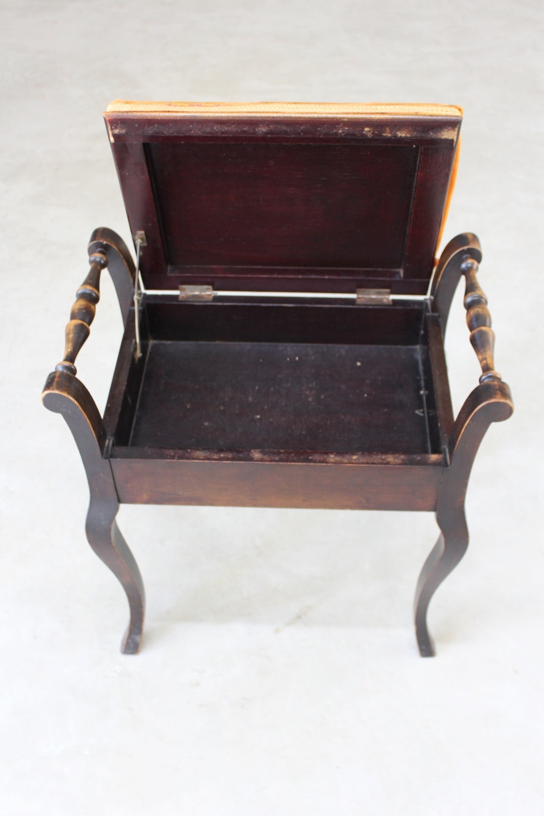 Vintage Hinged Seat Music Stool - Kernow Furniture