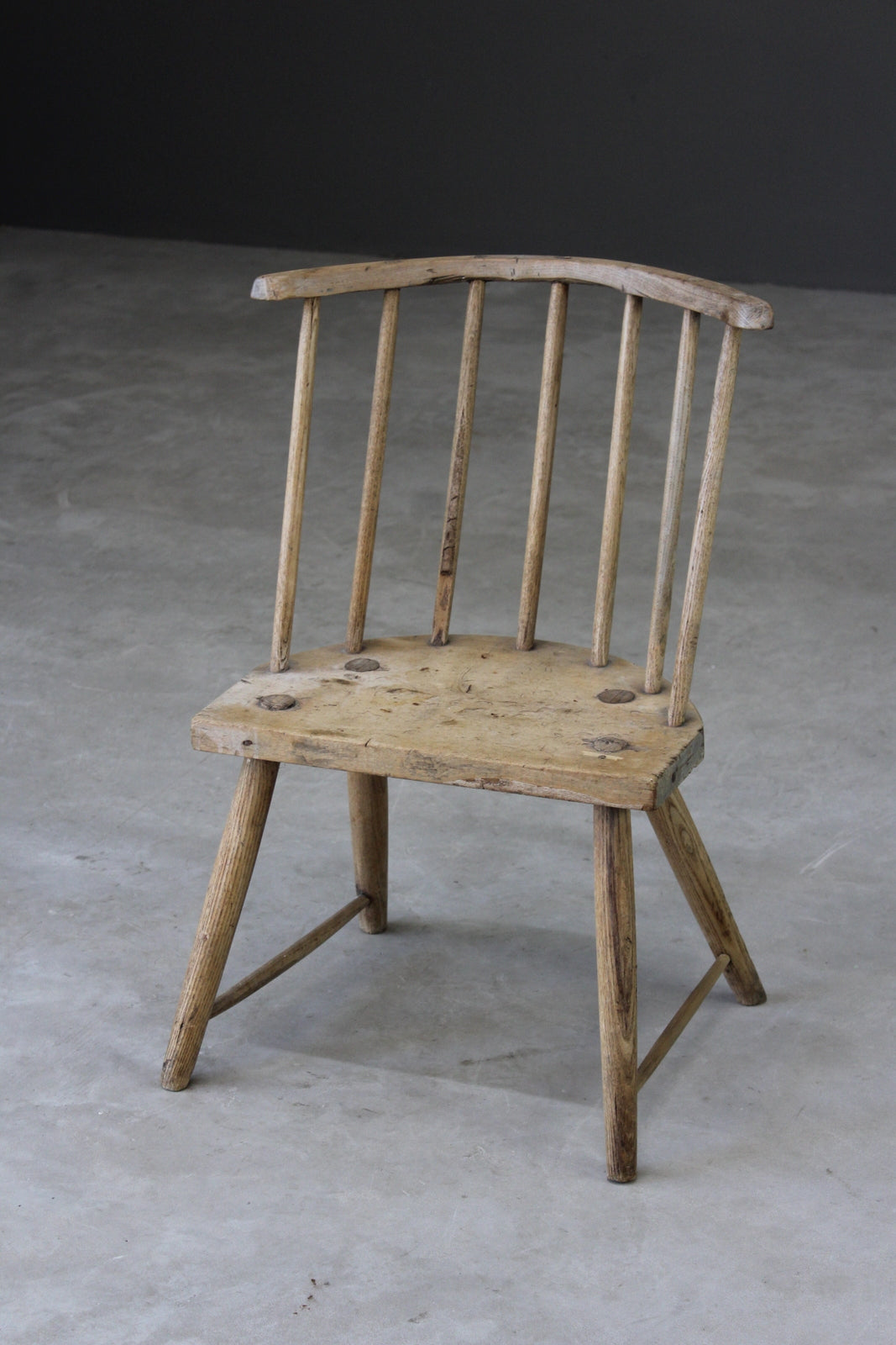Rustic Elm & Ash Spindle Back Chair - Kernow Furniture