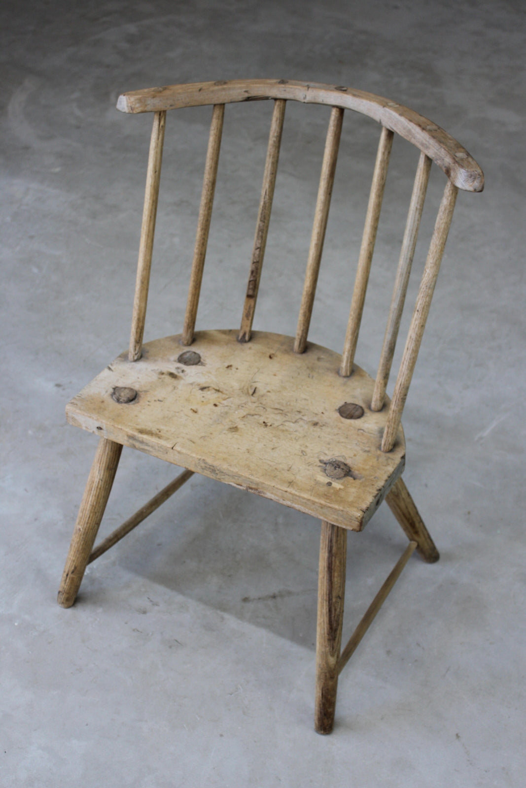 Rustic Elm & Ash Spindle Back Chair - Kernow Furniture