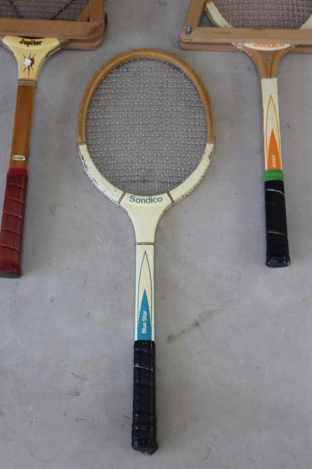 3 Vintage Wooden Tennis Rackets - Kernow Furniture