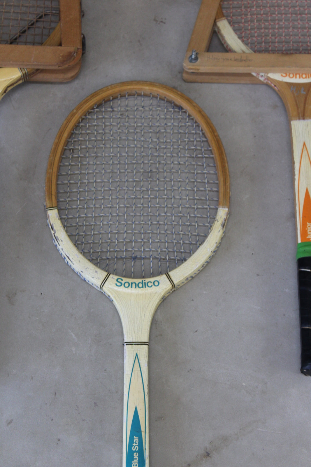 3 Vintage Wooden Tennis Rackets - Kernow Furniture