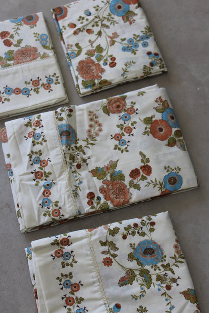 Vintage Floral Single Bed Sheets - Kernow Furniture