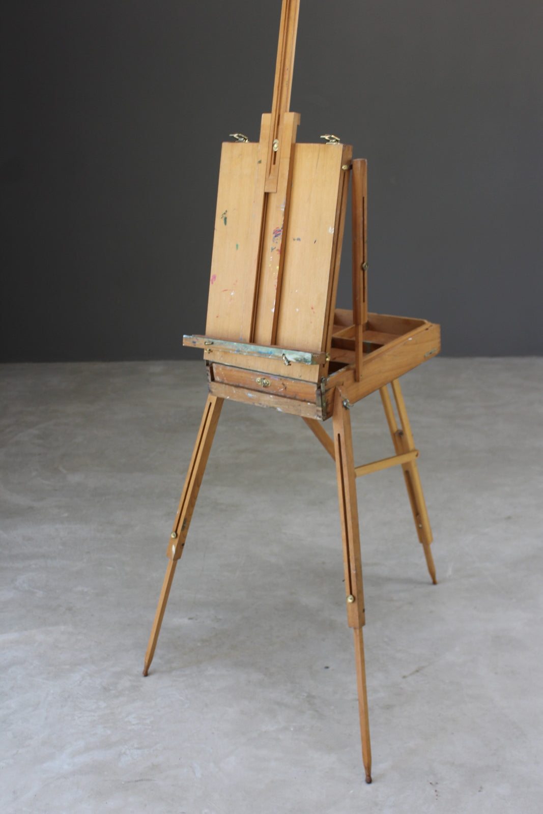 Vintage Beech Artist Box Easel - Kernow Furniture