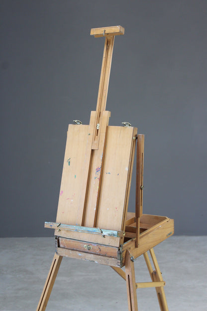 Vintage Beech Artist Box Easel - Kernow Furniture