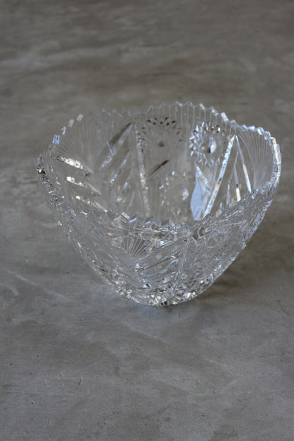 Quality Large Cut Glass Bowl - Kernow Furniture