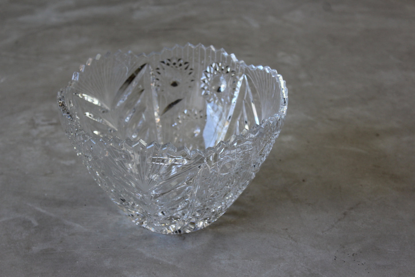 Quality Large Cut Glass Bowl - Kernow Furniture