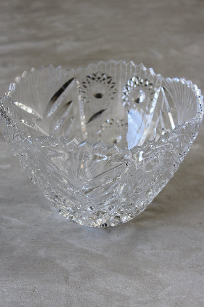 Quality Large Cut Glass Bowl - Kernow Furniture