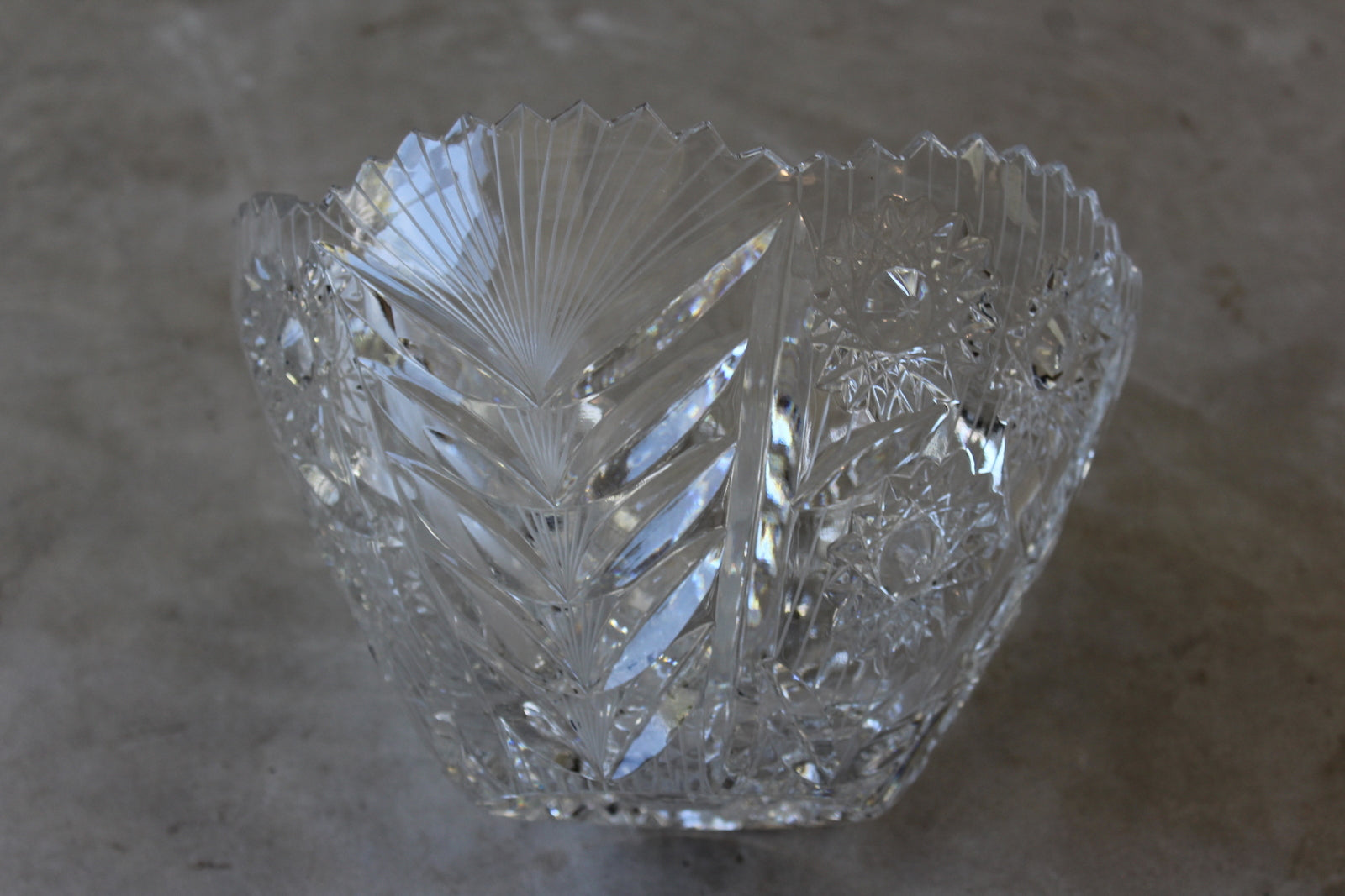 Quality Large Cut Glass Bowl - Kernow Furniture