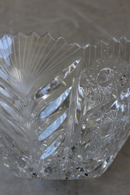 Quality Large Cut Glass Bowl - Kernow Furniture