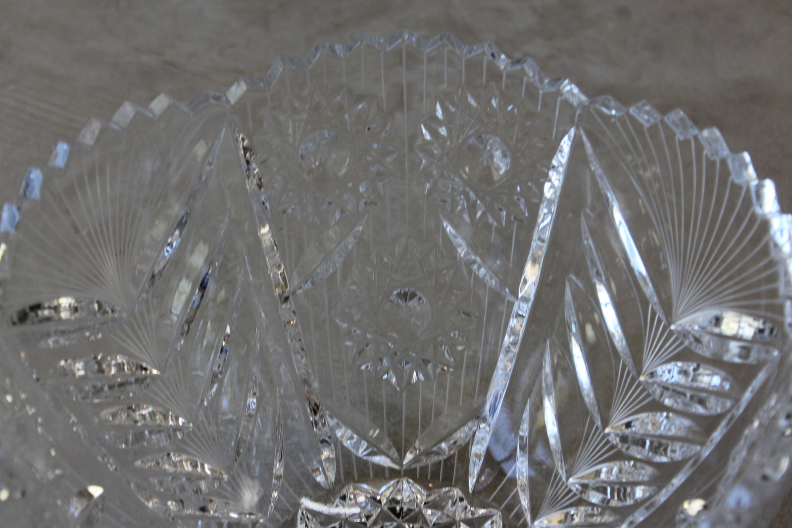 Quality Large Cut Glass Bowl - Kernow Furniture