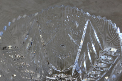 Quality Large Cut Glass Bowl - Kernow Furniture