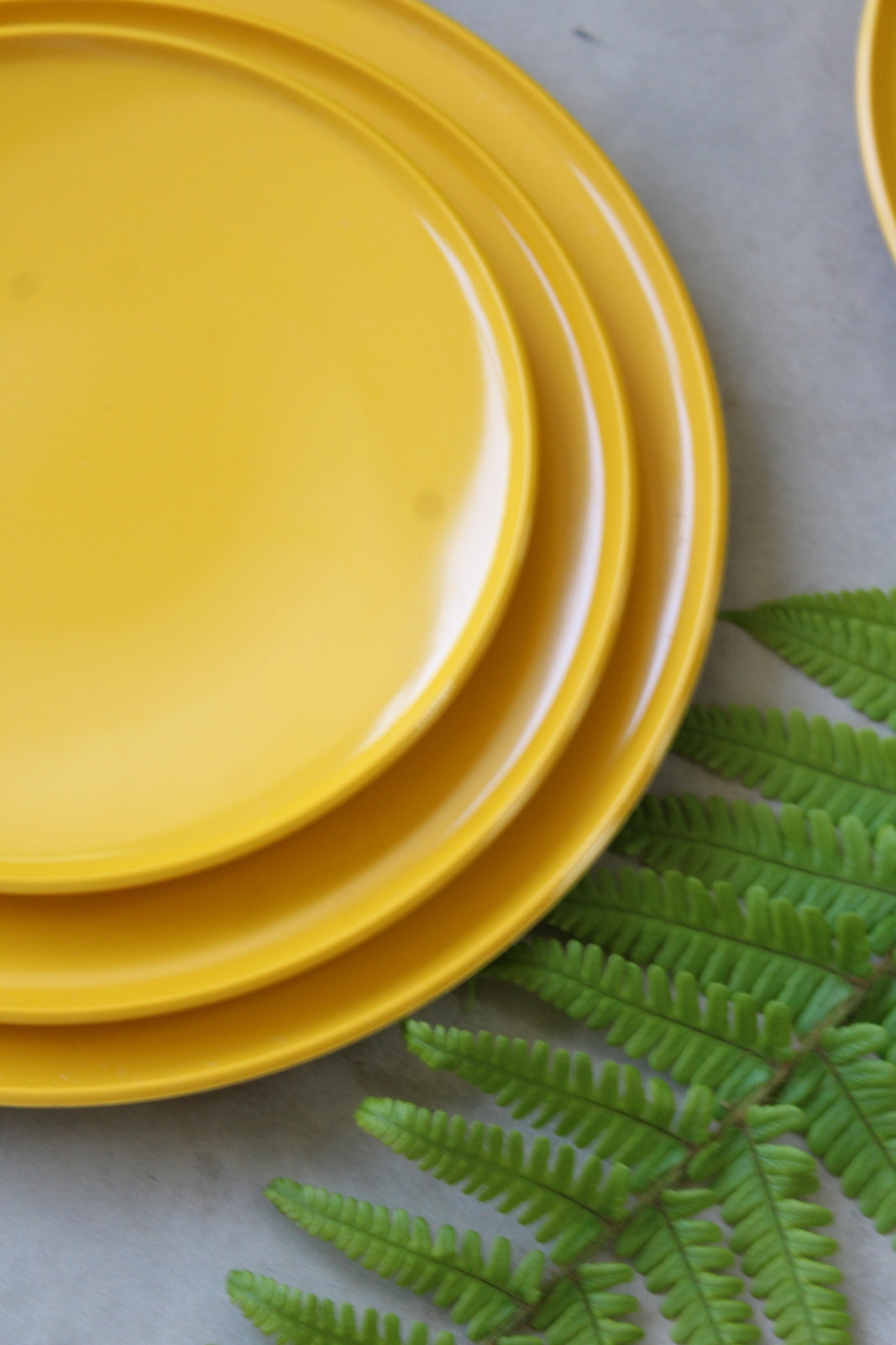 Retro Encore Yellow Plastic Plates - Kernow Furniture