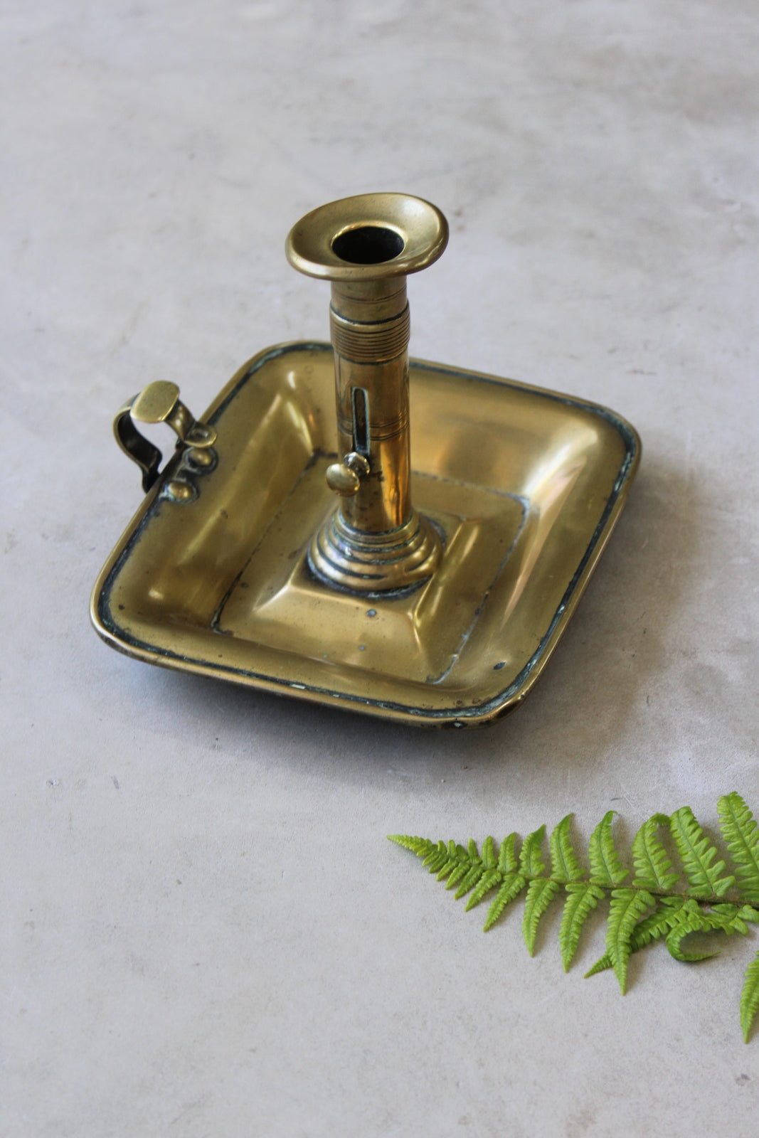 Antique Brass Chamberstick - Kernow Furniture