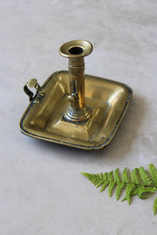Antique Brass Chamberstick - Kernow Furniture