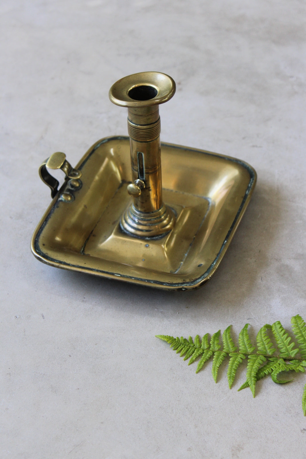 Antique Brass Chamberstick - Kernow Furniture