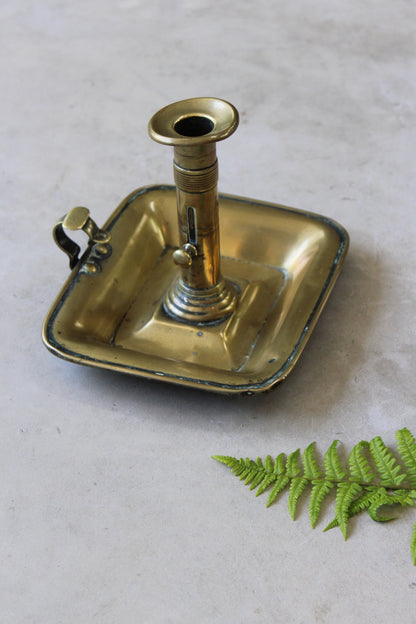 Antique Brass Chamberstick - Kernow Furniture