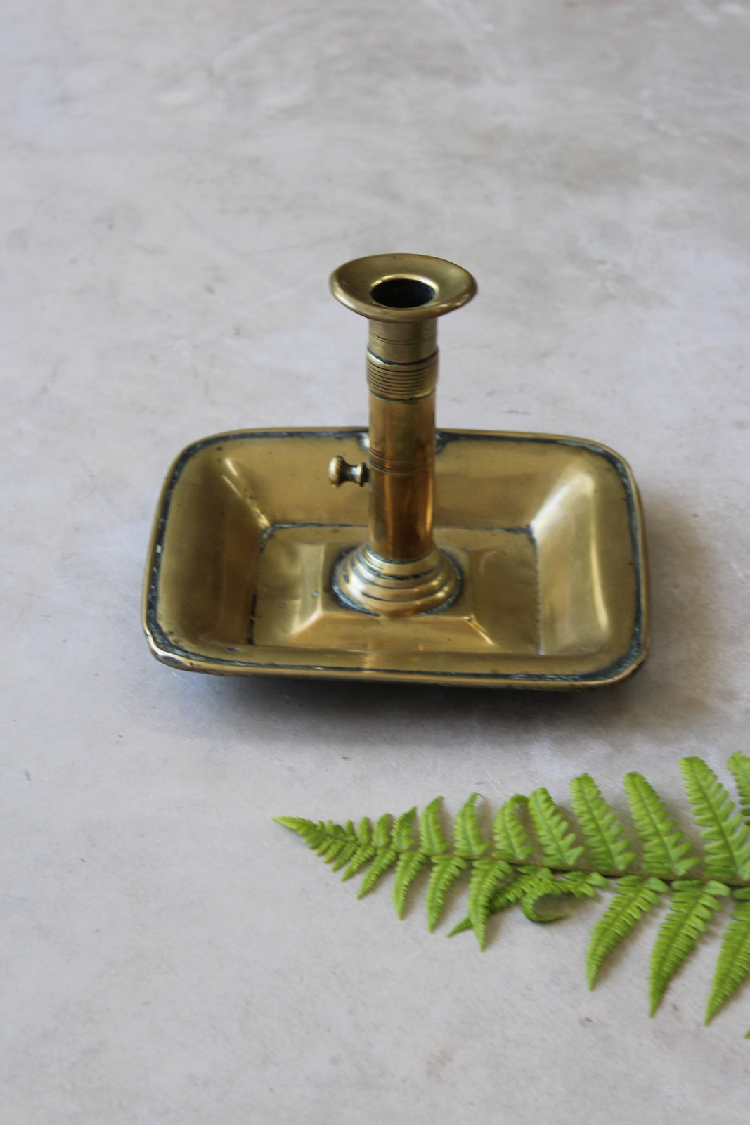 Antique Brass Chamberstick - Kernow Furniture