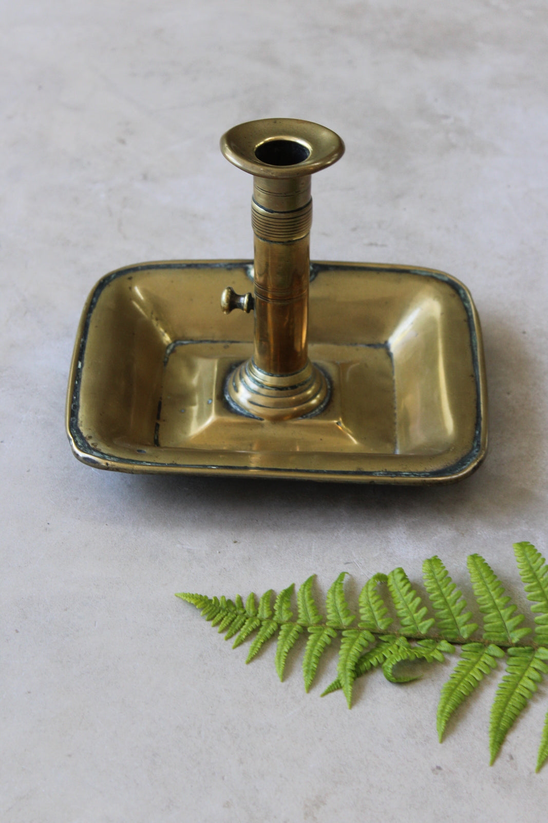 Antique Brass Chamberstick - Kernow Furniture