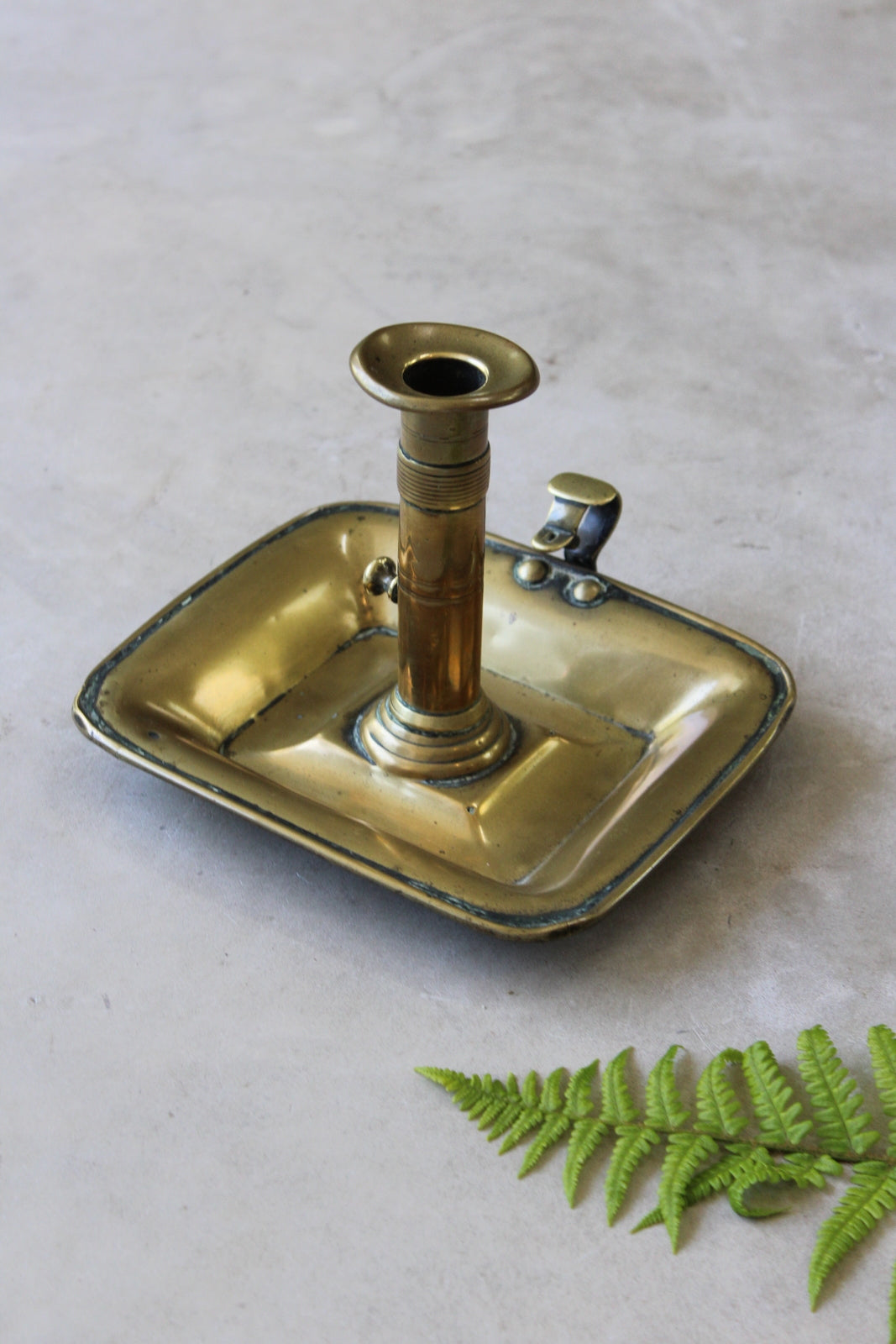 Antique Brass Chamberstick - Kernow Furniture