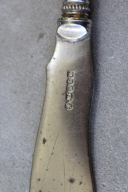 Vintage Pressed Fruit Spoon & Mother of Pearl Knife - Kernow Furniture