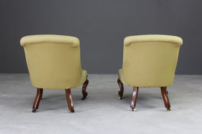 Pair Antique Nursing Chairs - Kernow Furniture