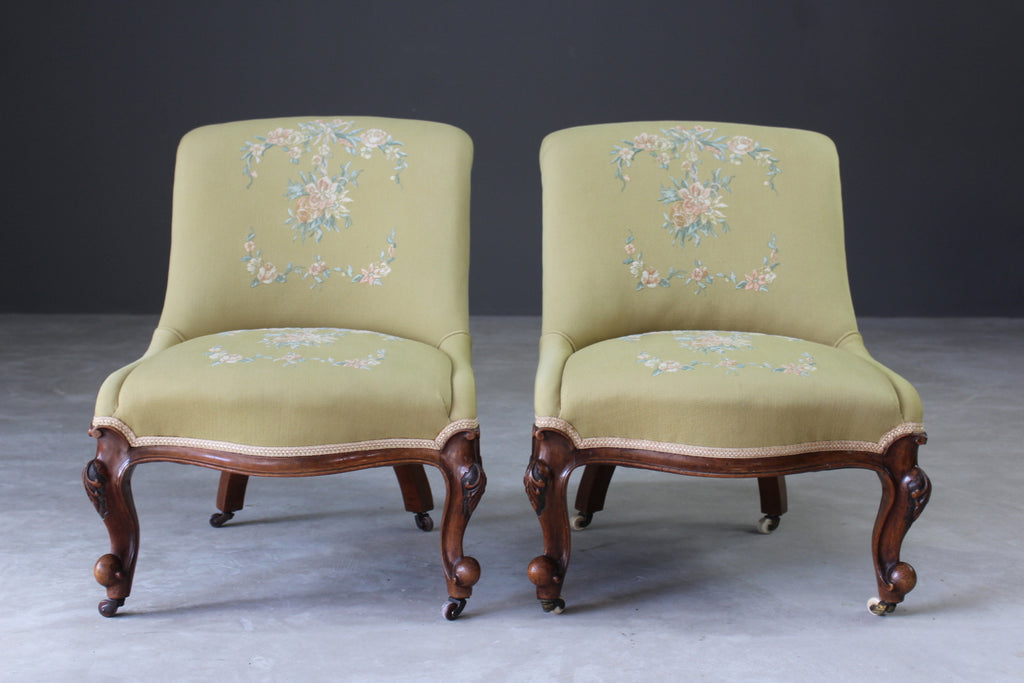 Pair Antique Nursing Chairs - Kernow Furniture