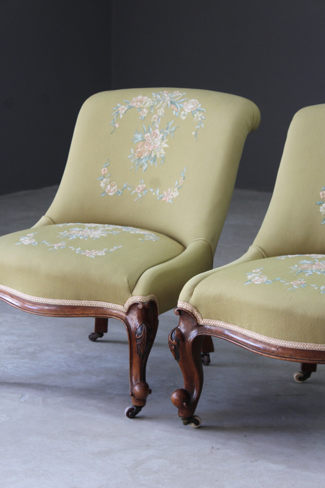 Pair Antique Nursing Chairs - Kernow Furniture