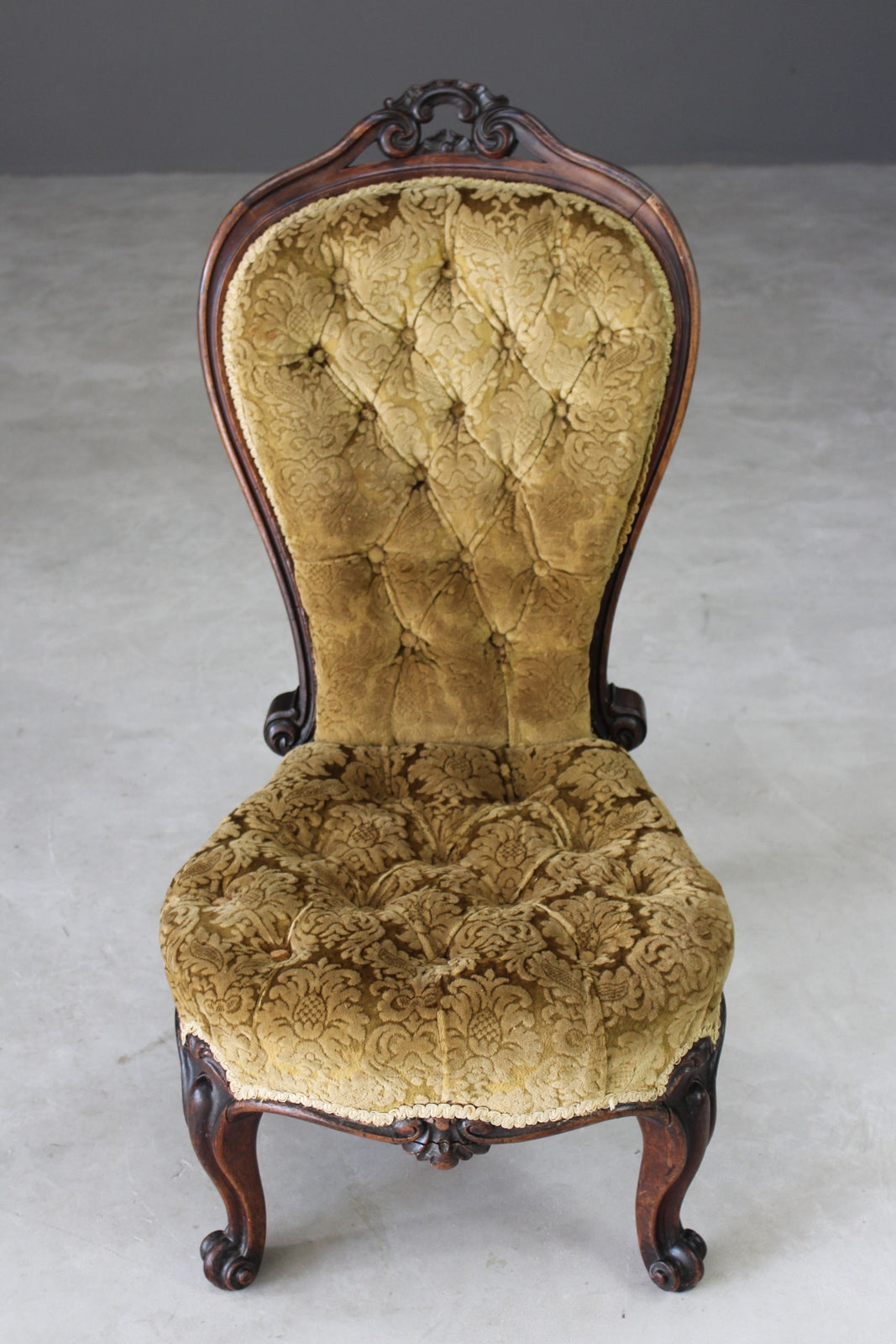 Victorian Rosewood Buttoned Nursing Chair - Kernow Furniture