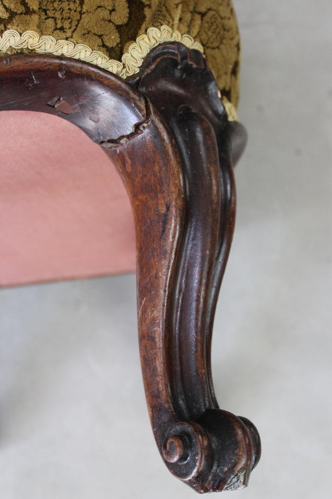 Victorian Rosewood Buttoned Nursing Chair - Kernow Furniture