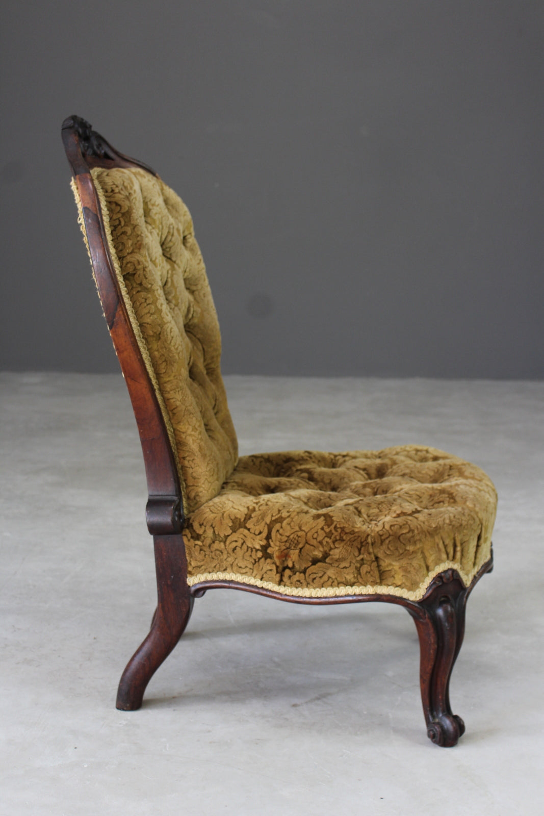 Victorian Rosewood Buttoned Nursing Chair - Kernow Furniture