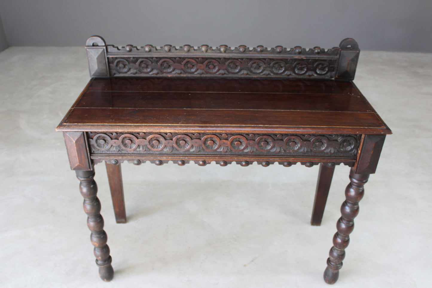 Antique Victorian Oak Carved Side Table - Kernow Furniture