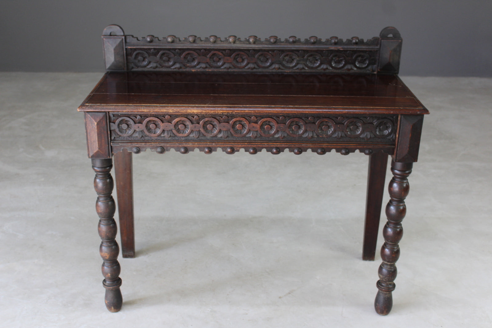 Antique Victorian Oak Carved Side Table - Kernow Furniture