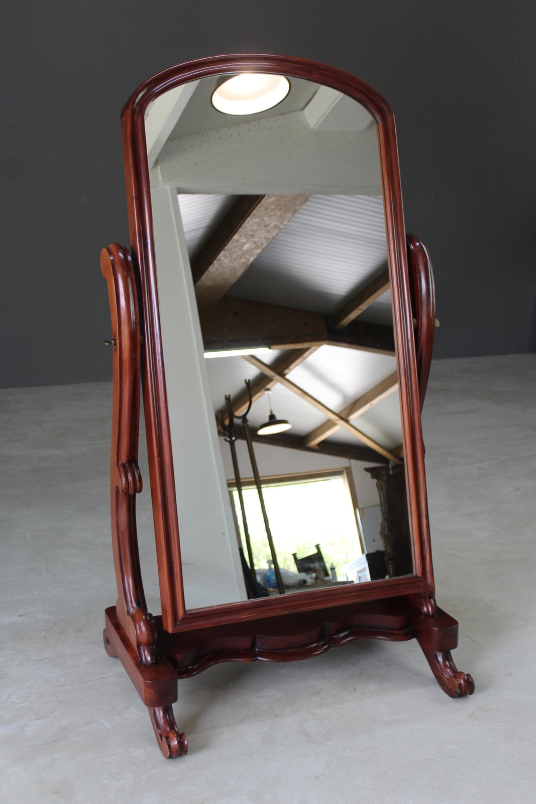 Victorian Style Mahogany Cheval Mirror - Kernow Furniture