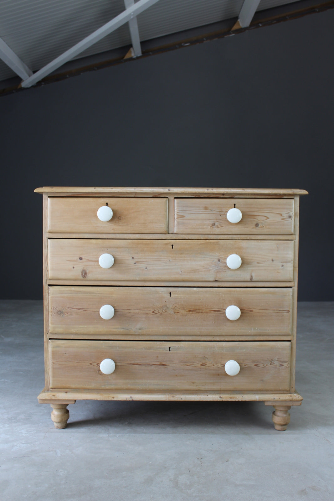 Stripped Pine Rustic Chest of Drawers - Kernow Furniture