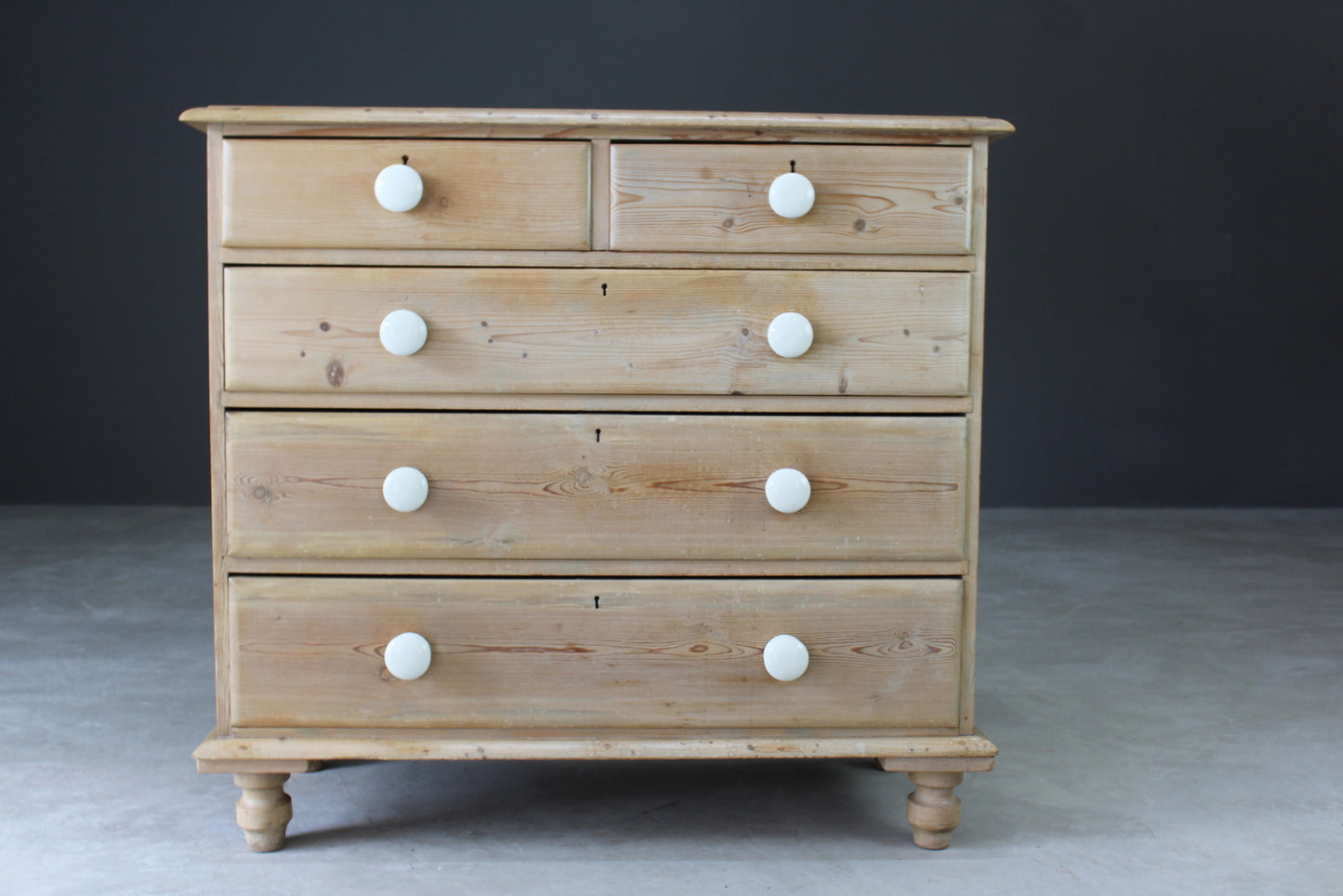 Stripped Pine Rustic Chest of Drawers - Kernow Furniture