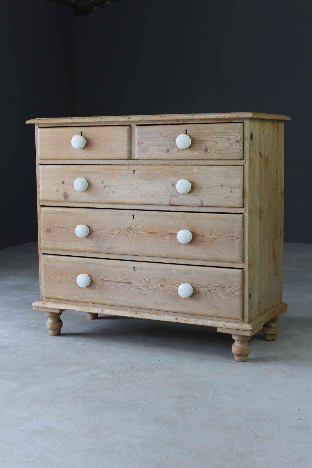 Stripped Pine Rustic Chest of Drawers - Kernow Furniture