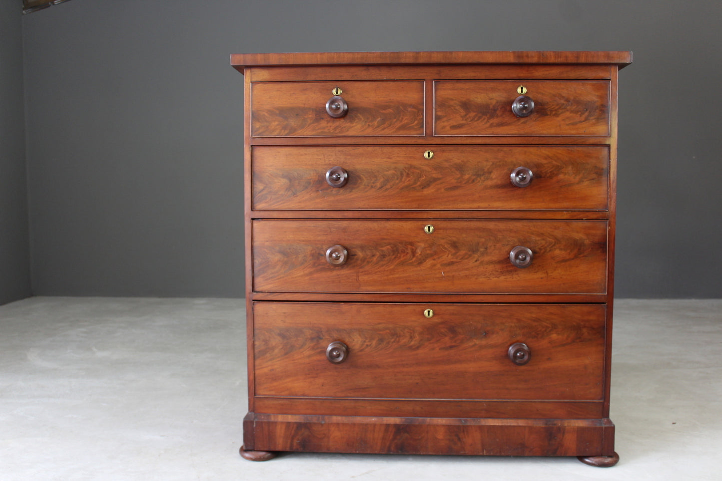 Antique Victorian Straight Front Chest of Drawers - Kernow Furniture