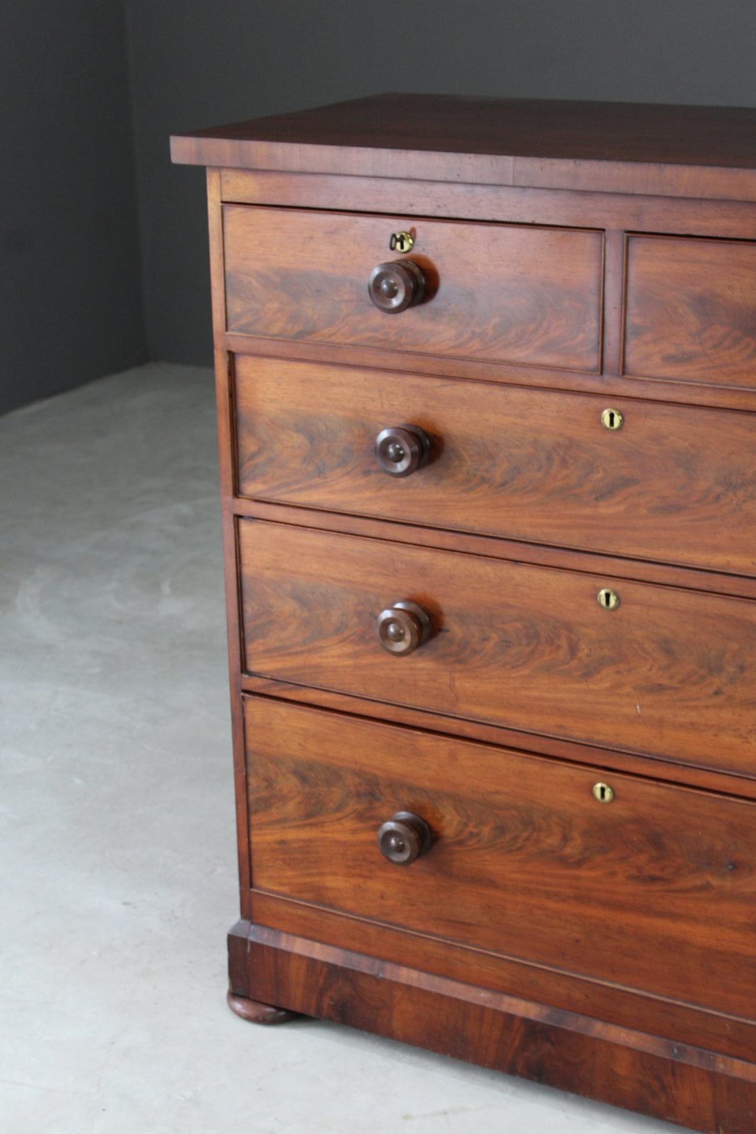 Antique Victorian Straight Front Chest of Drawers - Kernow Furniture