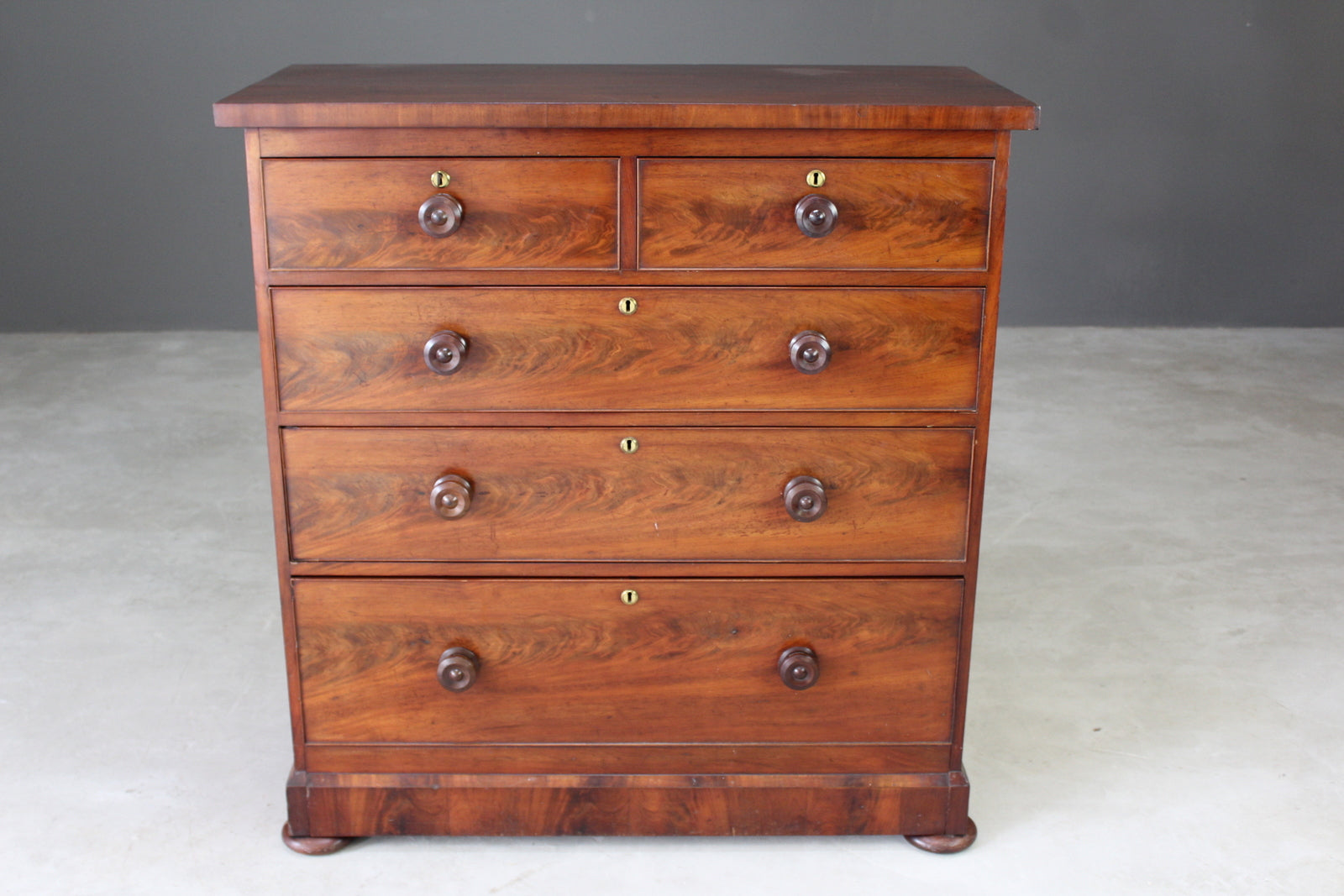 Antique Victorian Straight Front Chest of Drawers - Kernow Furniture