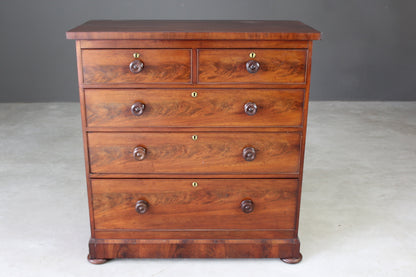 Antique Victorian Straight Front Chest of Drawers - Kernow Furniture