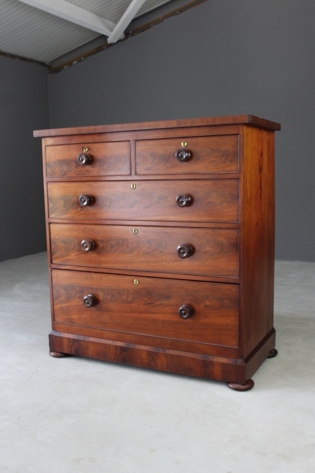 Antique Victorian Straight Front Chest of Drawers - Kernow Furniture